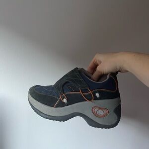 Jump Y2K Blue and Orange Platform Sneakers